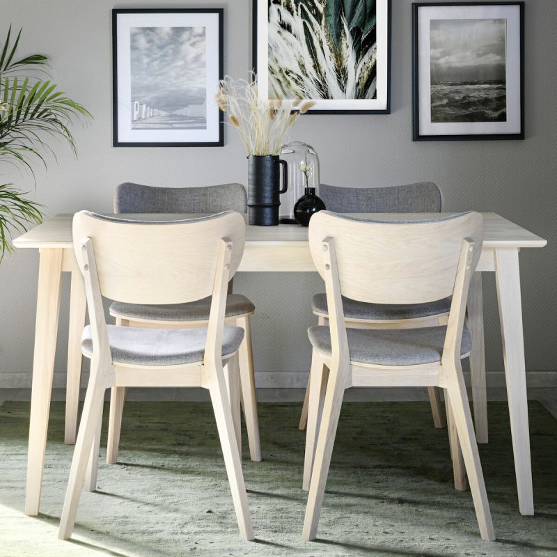 Rowico Home Filippa-Kato 4-hengen ruokailuryhmä valkoöljytty tammi/valkolakattu