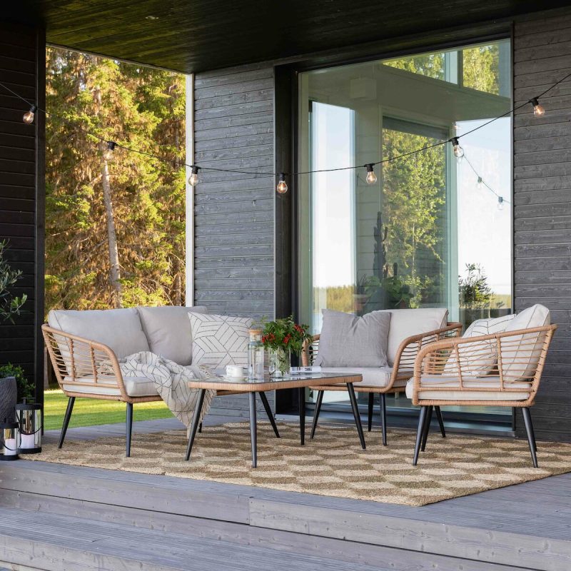 Scandic sohvaryhmä luonnonväri polyrottinki