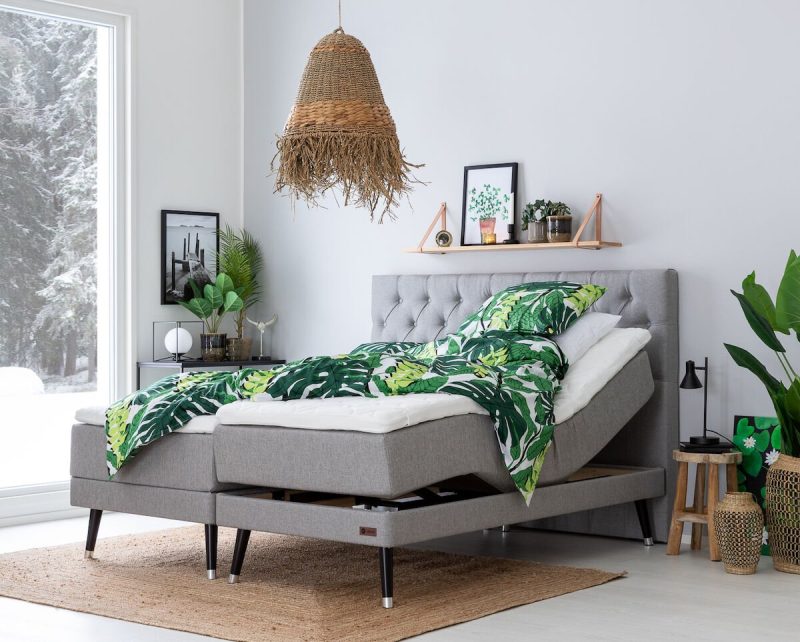 Unia 600 moottorisänkypaketti 180x200 cm M/L v.harmaa