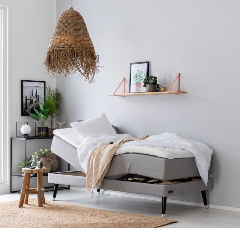 Unia Muoto moottorisänkypaketti 90x200 cm L vaaleanharmaa