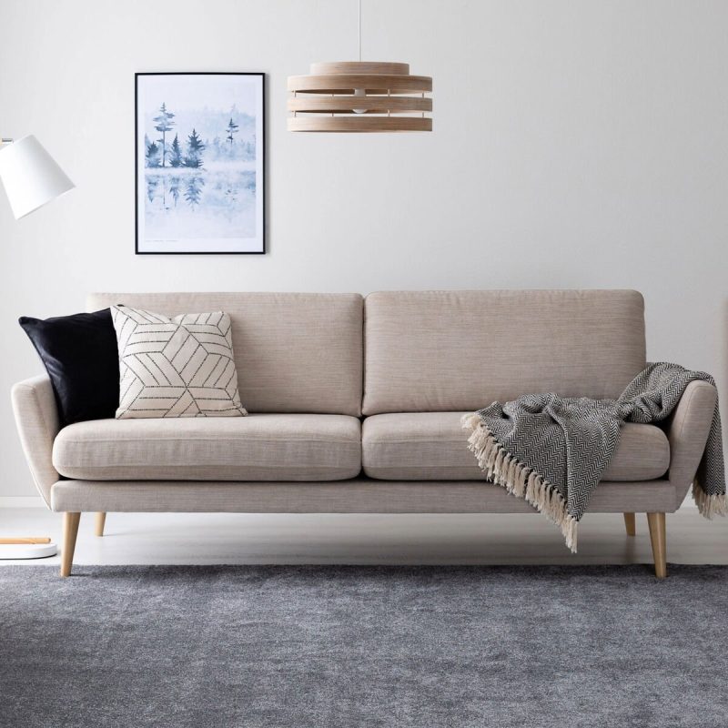Viive 3-istuttava sohva vaalea beige Naomi 42